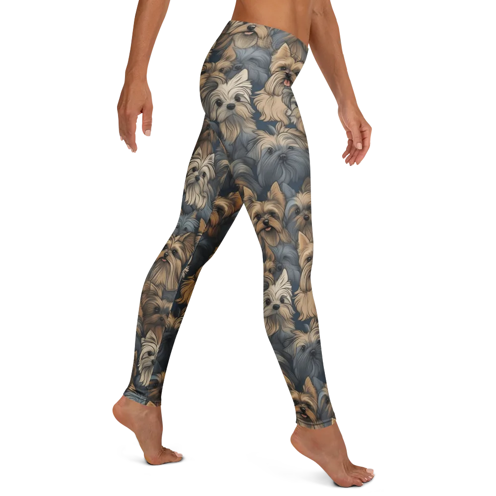 Yorkie Cloudburst on Leggings — Right