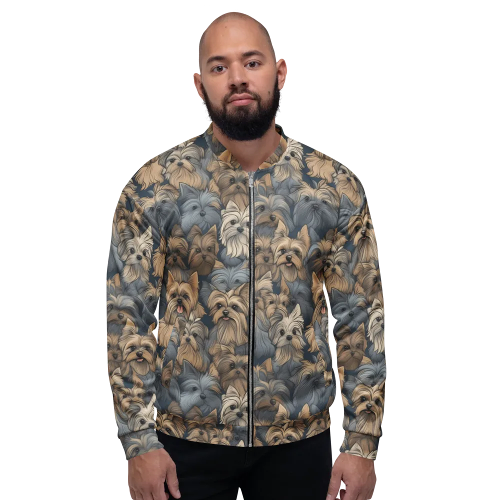 Yorkie Cloudburst on Bomber Jacket — Front
