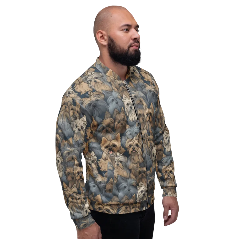 Yorkie Cloudburst on Bomber Jacket — Right