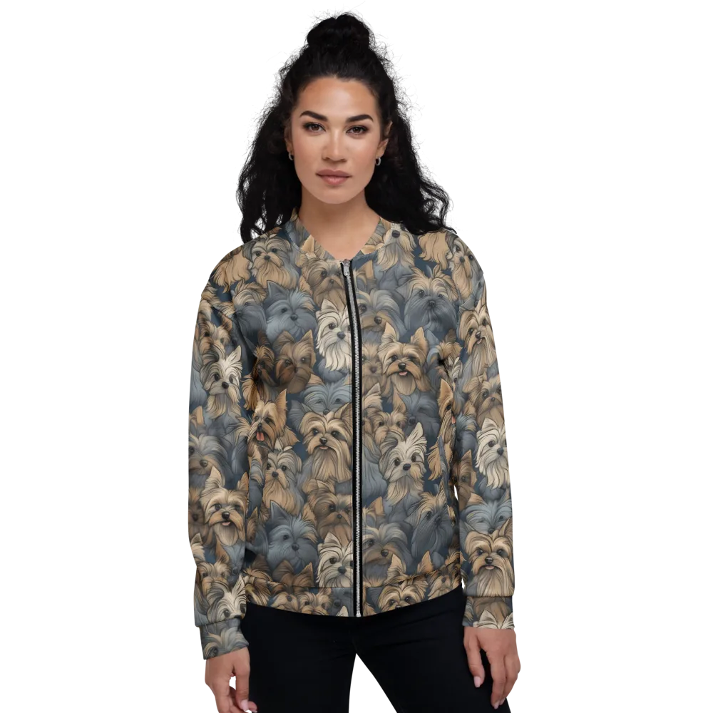 Yorkie Cloudburst on Bomber Jacket — Front