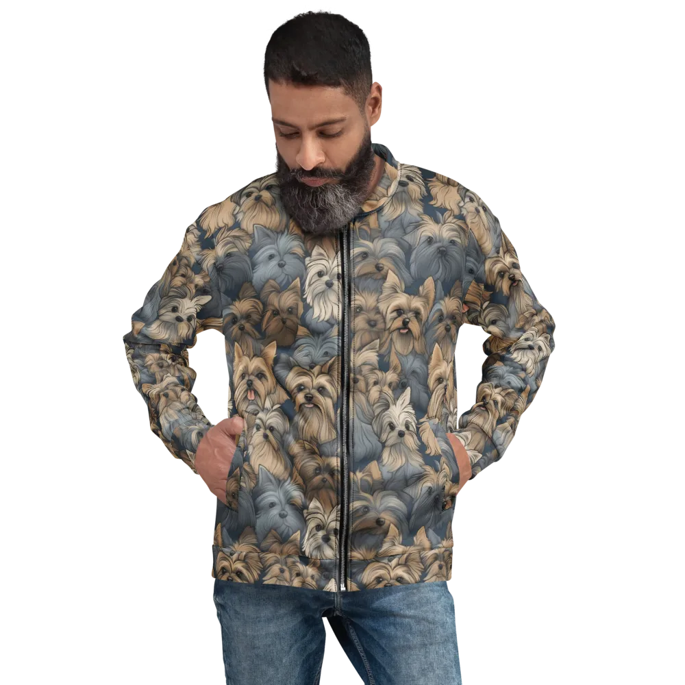 Yorkie Cloudburst on Bomber Jacket — Front