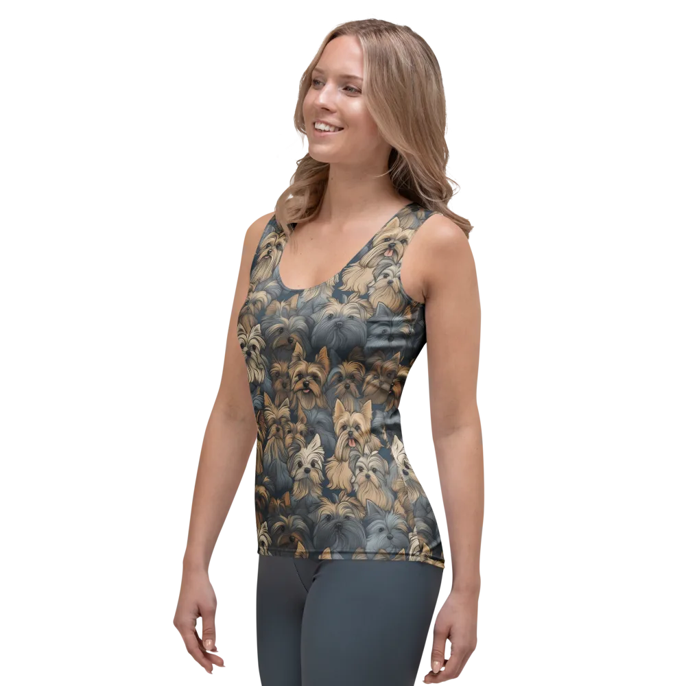 Yorkie Cloudburst on Women's Tank Top — Left Front