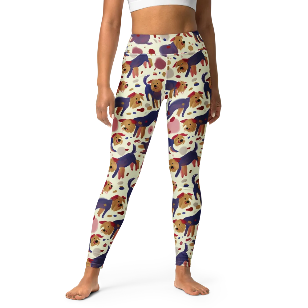 Terrier Confetti on Yoga Leggings — Front