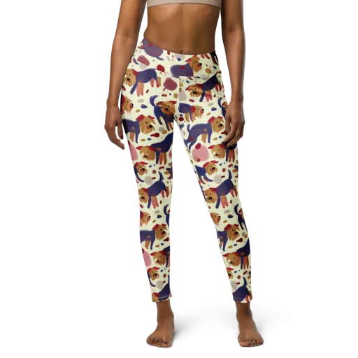 Terrier Confetti on a Yoga Leggings