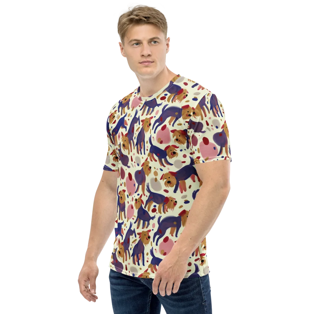 Terrier Confetti on Men's Crew Neck T-Shirt — Left