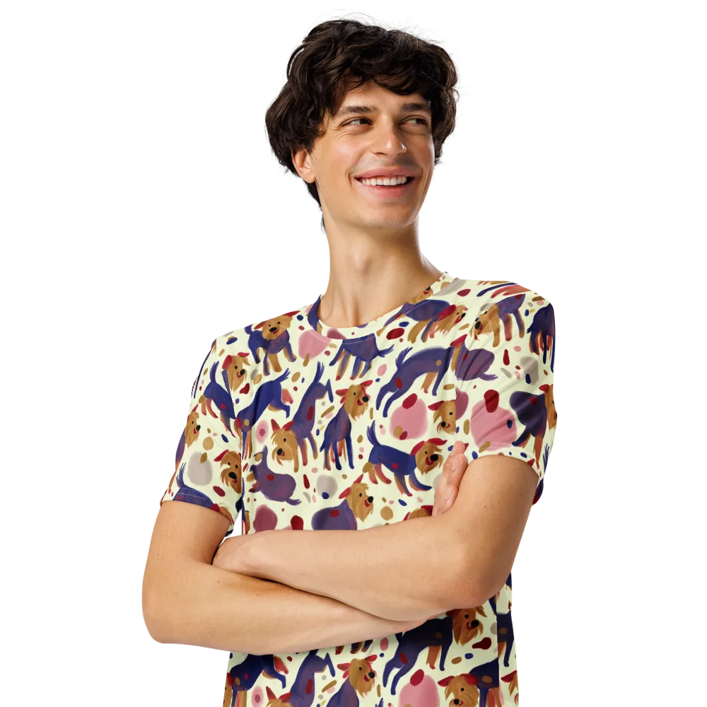 Terrier Confetti on Men's Crew Neck T-Shirt — Left Front