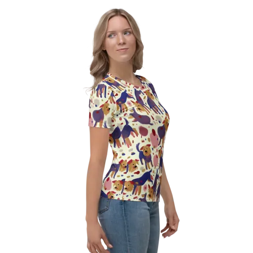 Terrier Confetti on a Women's Crew Neck T-Shirt