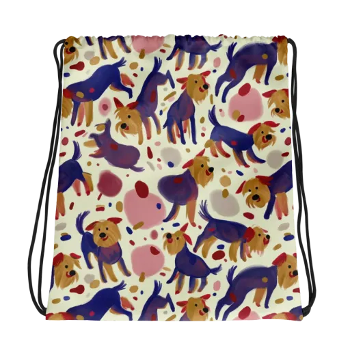 Terrier Confetti on a Drawstring Bag