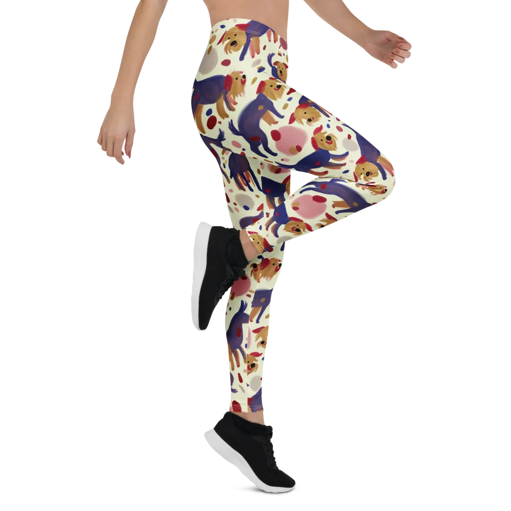 Terrier Confetti on Leggings — Right