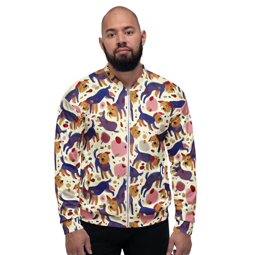 Terrier Confetti on Bomber Jacket — Front