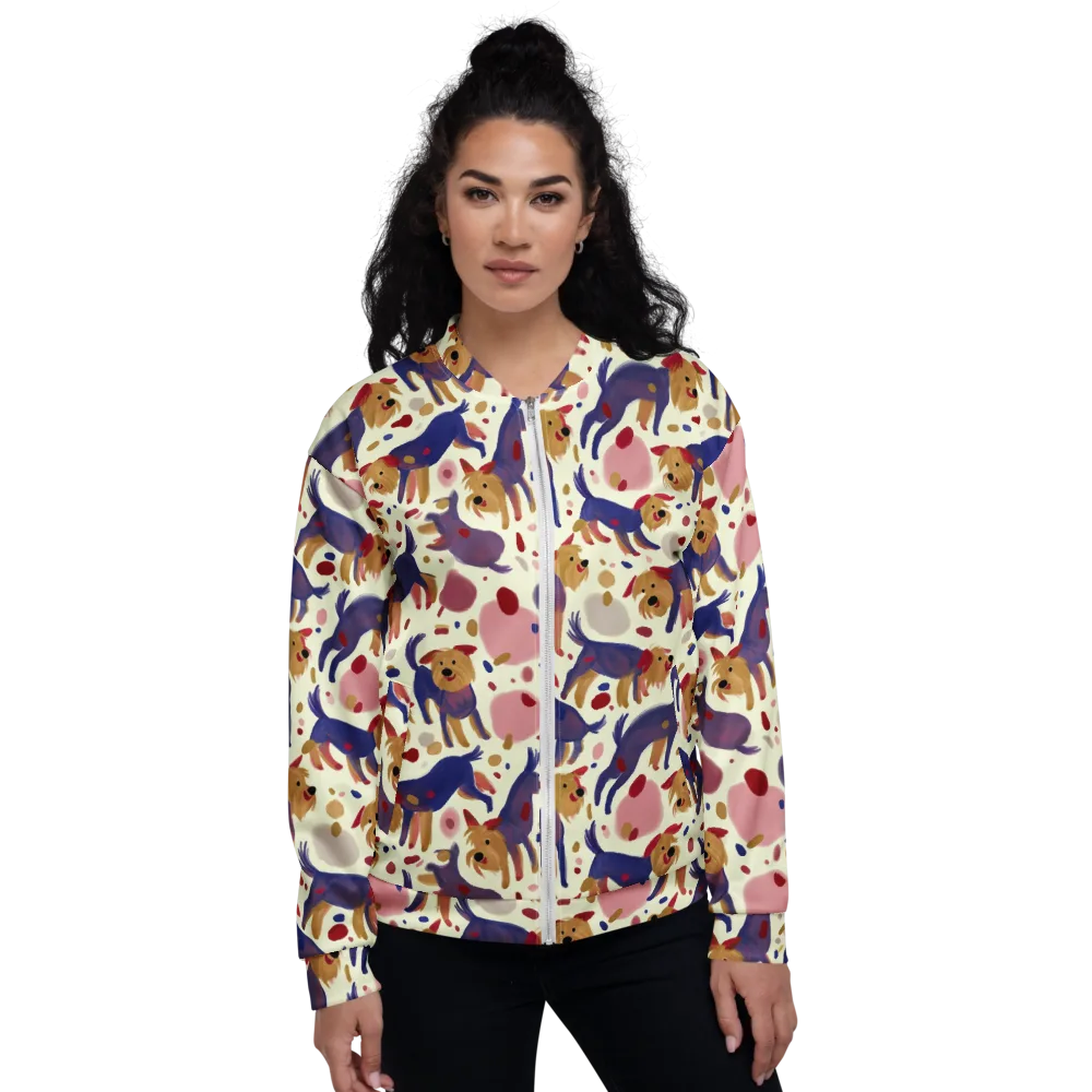 Terrier Confetti on Bomber Jacket — Front