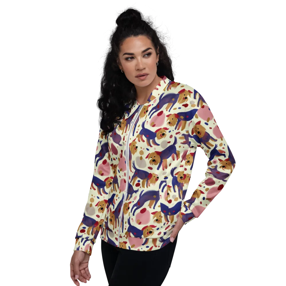 Terrier Confetti on Bomber Jacket — Left