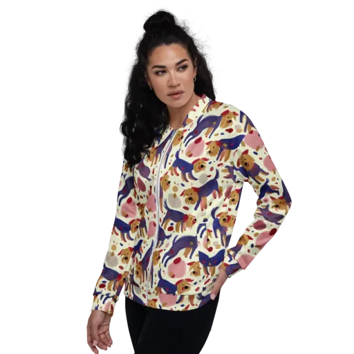 Terrier Confetti on a Bomber Jacket