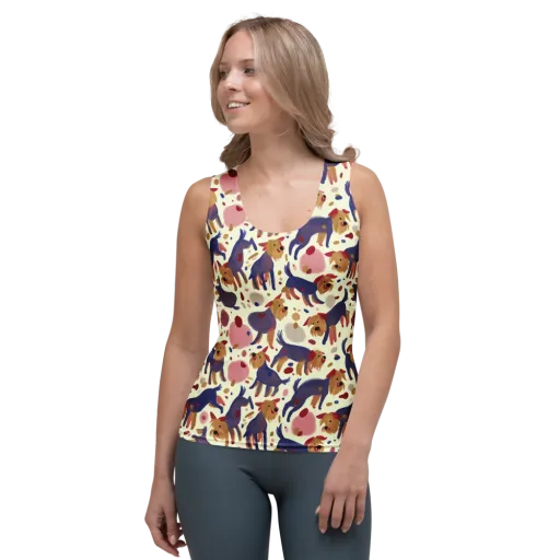 Terrier Confetti on a Women's Tank Top