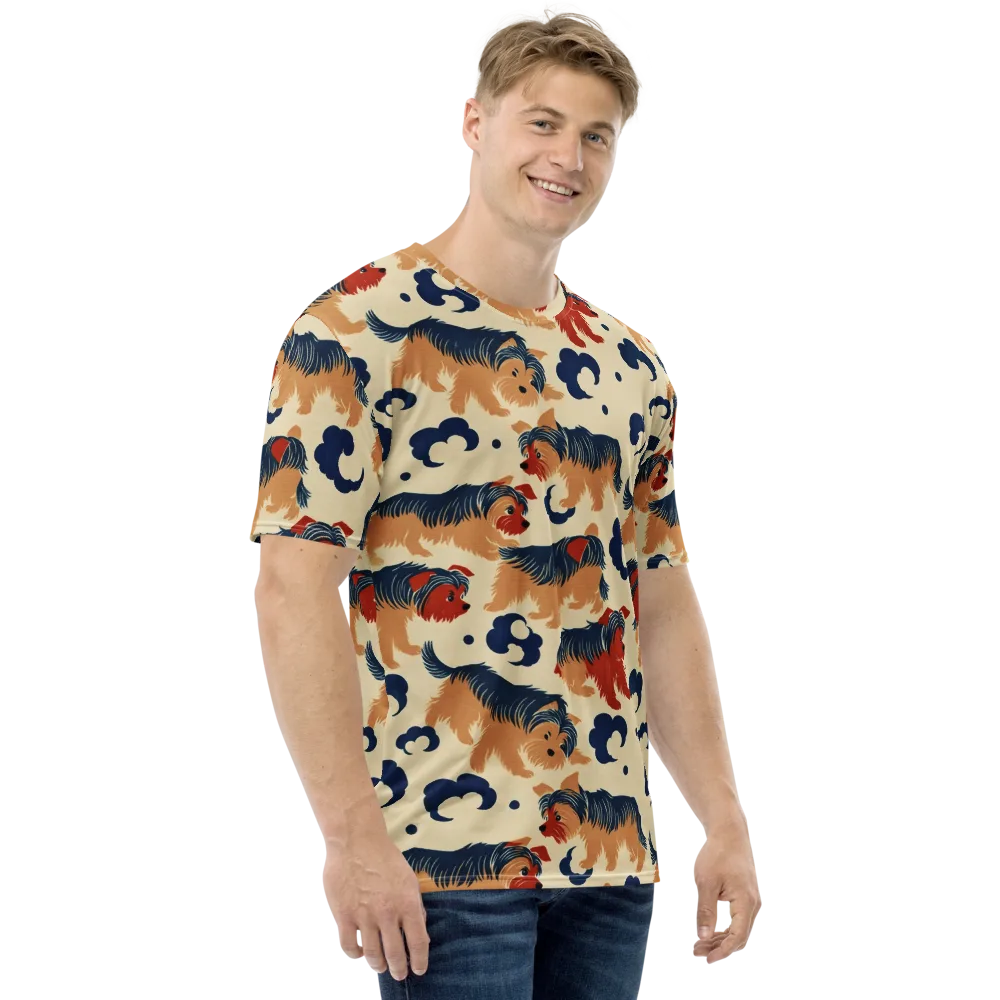 Terrier Cloud Parade on Men's Crew Neck T-Shirt — Right