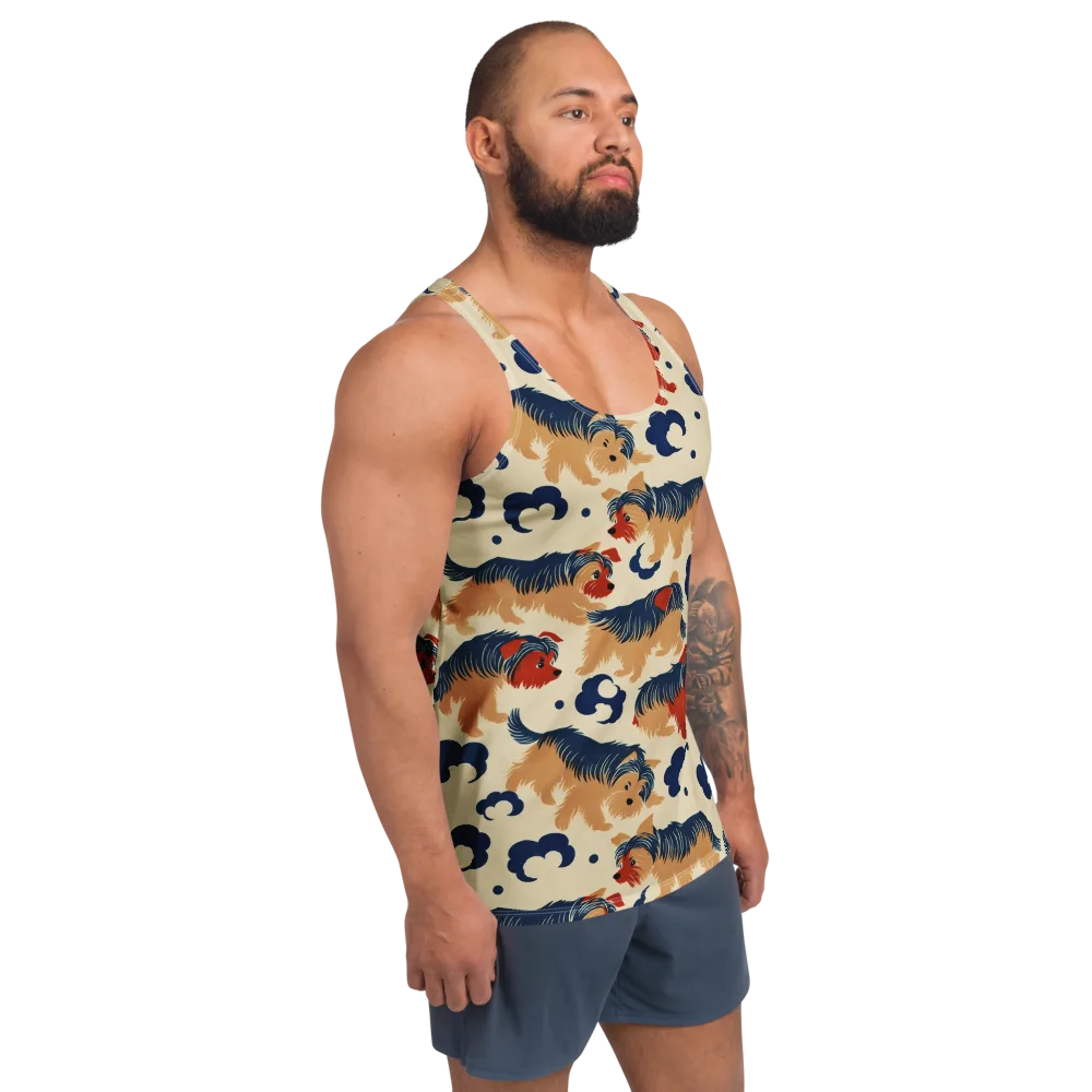 Terrier Cloud Parade on Men's Tank Top — Right Front