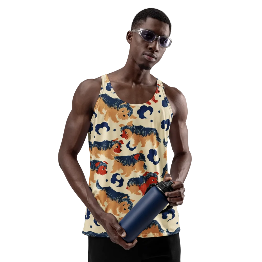 Terrier Cloud Parade on Men's Tank Top — Front