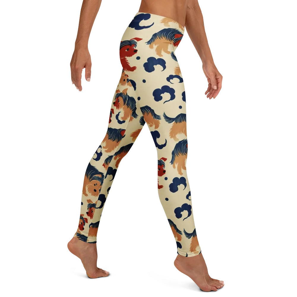 Terrier Cloud Parade on Leggings — Right