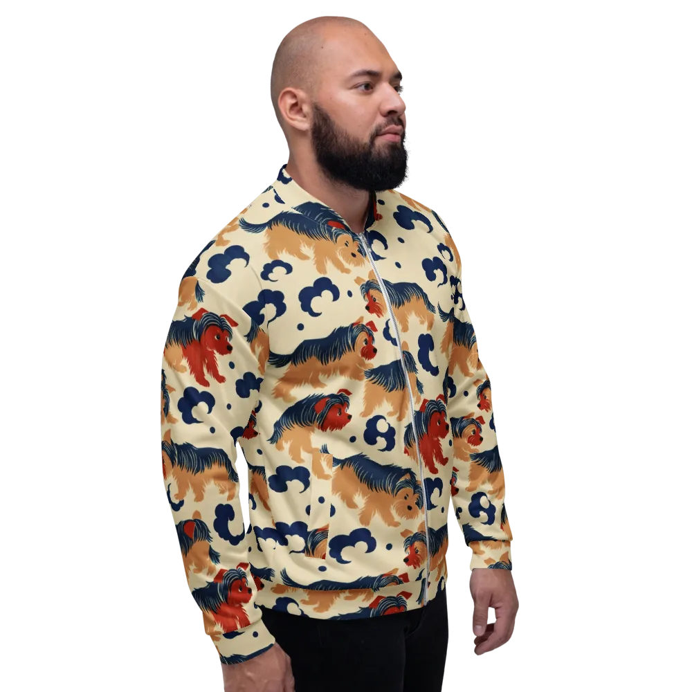Terrier Cloud Parade on Bomber Jacket — Right