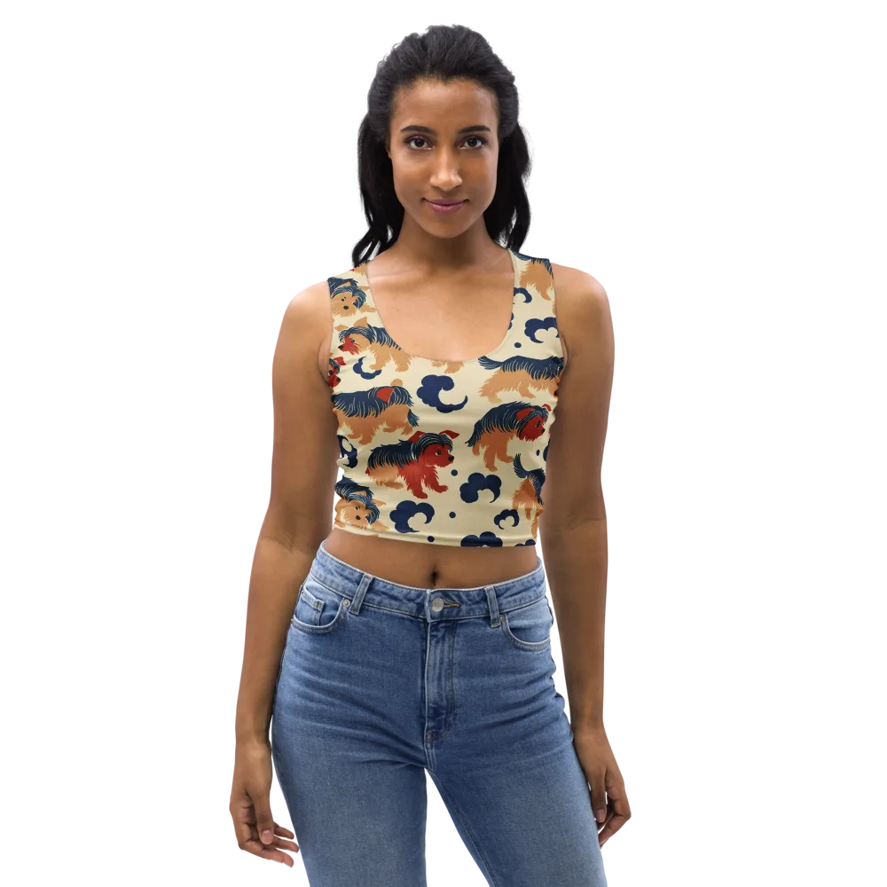 Terrier Cloud Parade on Crop Top — Front