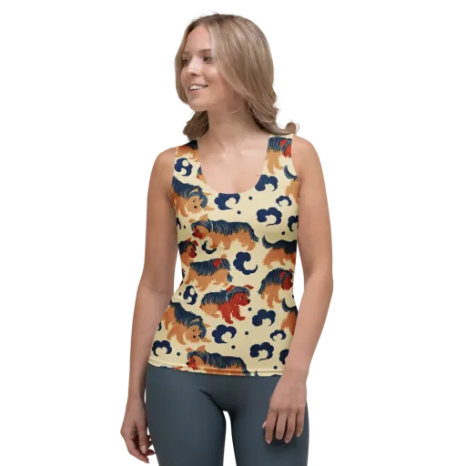 Terrier Cloud Parade on a Women's Tank Top