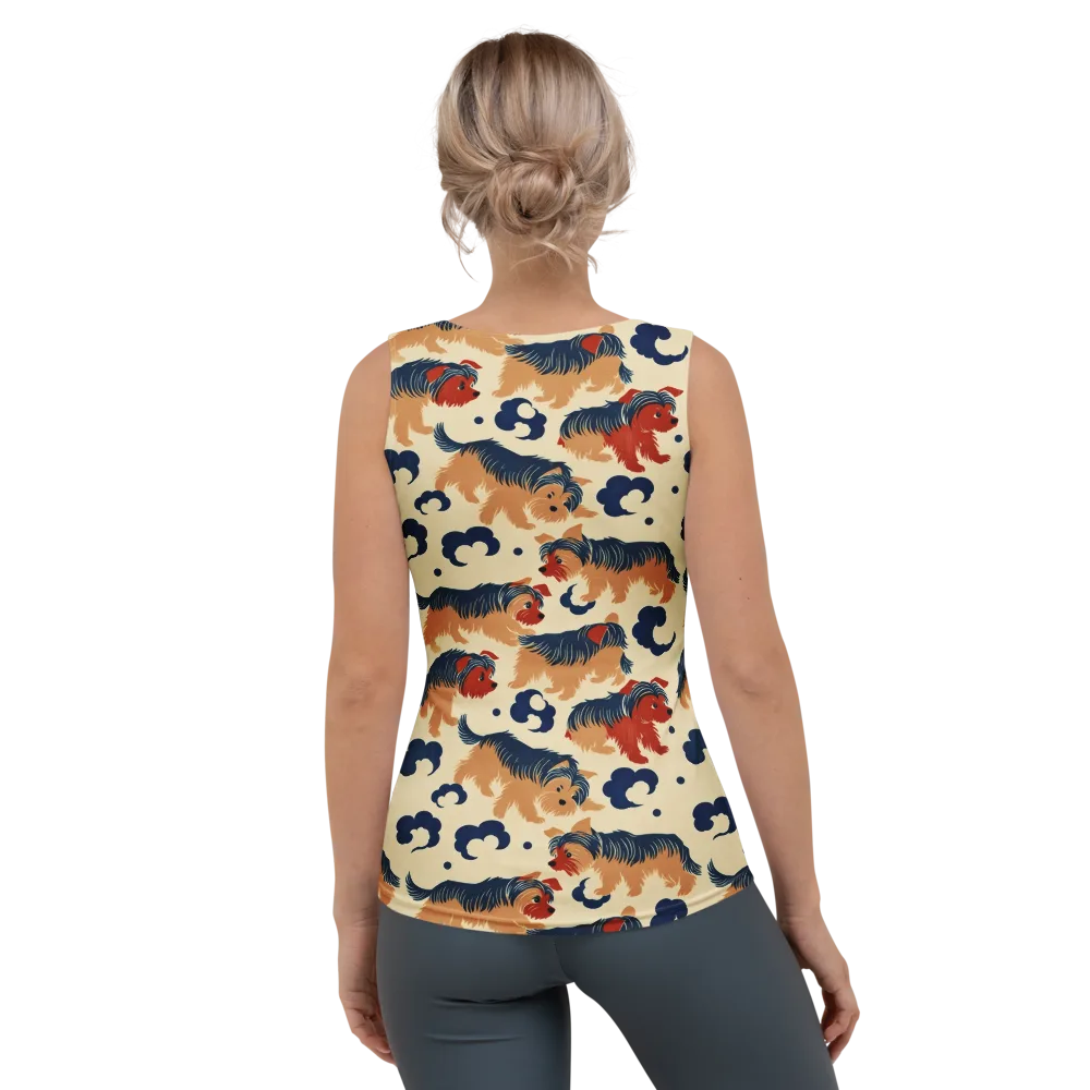 Terrier Cloud Parade on Women's Tank Top — Back