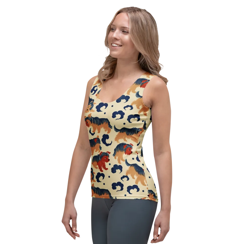 Terrier Cloud Parade on Women's Tank Top — Left Front