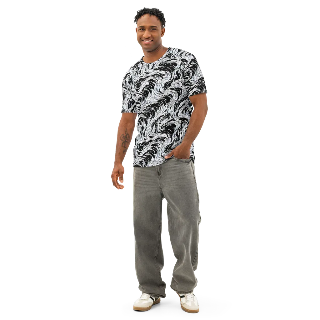 Eclipse Flow on Men's Cotton Crew Neck T-Shirt — Front