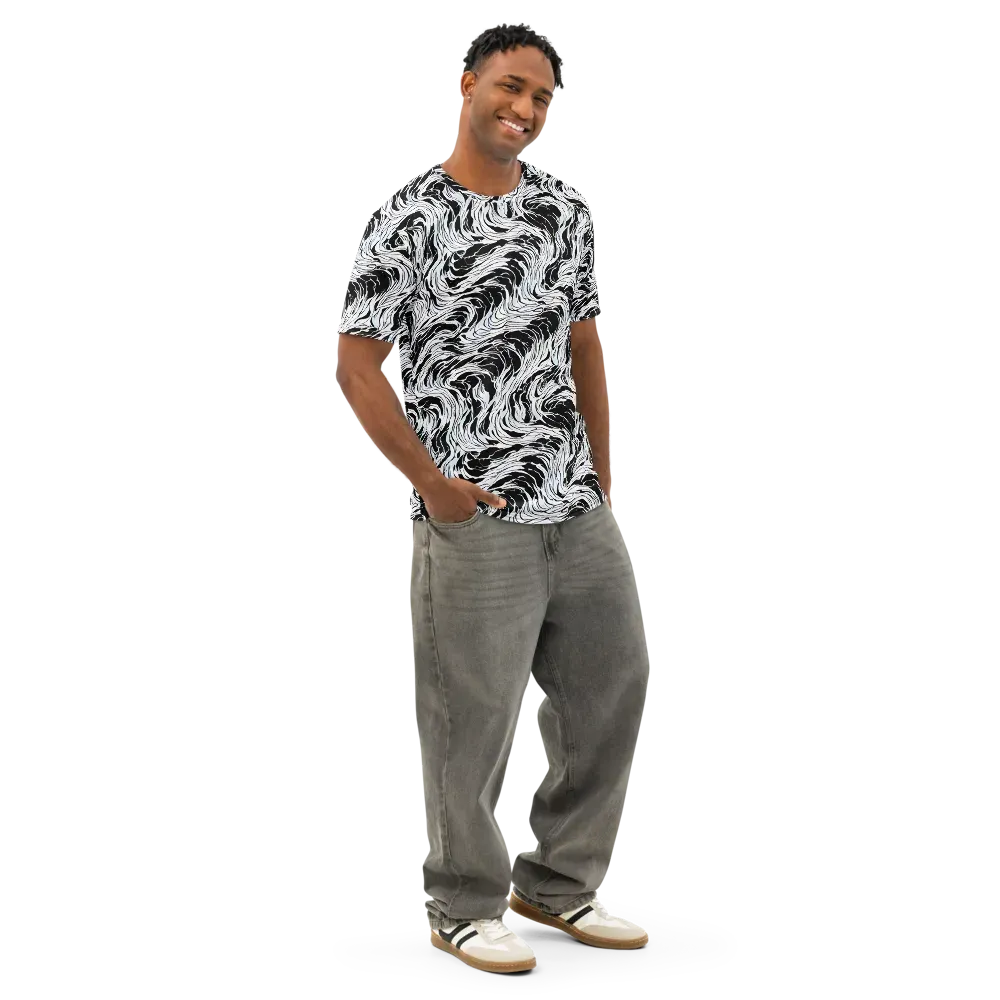 Eclipse Flow on Men's Cotton Crew Neck T-Shirt — Right Front