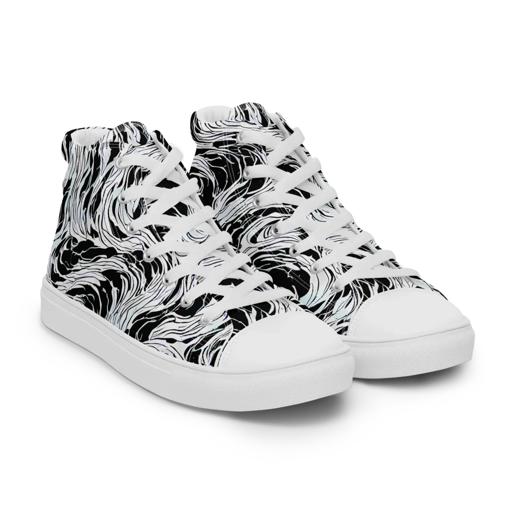 Eclipse Flow on Men's High Top Canvas Shoes — Right Front