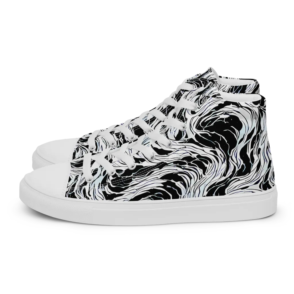 Eclipse Flow on Men's High Top Canvas Shoes — Left
