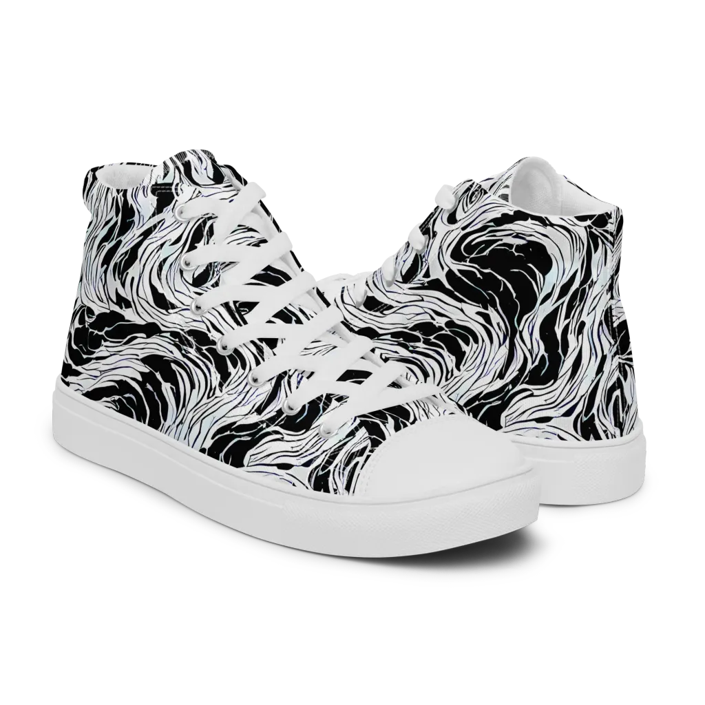 Eclipse Flow on Men's High Top Canvas Shoes — Right