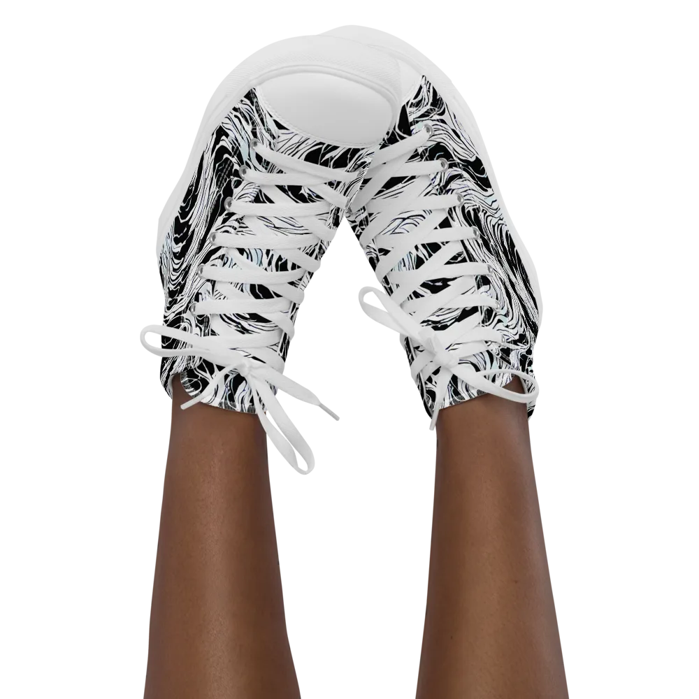 Eclipse Flow on Women's High Top Canvas Shoes — Front