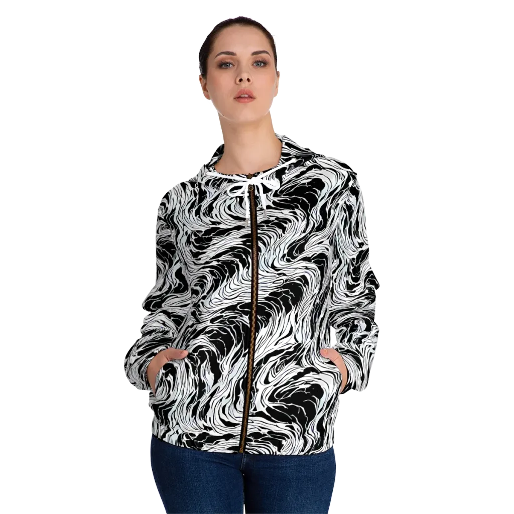 Eclipse Flow on Women's Full-Zip Hoodie — Front On Person