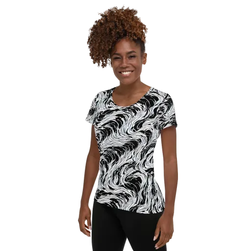 Eclipse Flow on a Women's Athletic T-Shirt