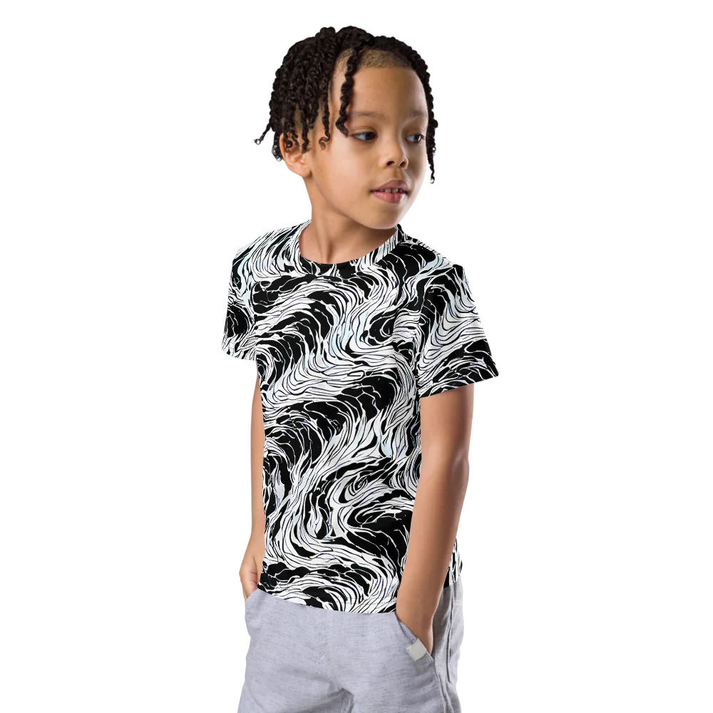 Eclipse Flow on Kids Crew Neck T-Shirt — Left Front