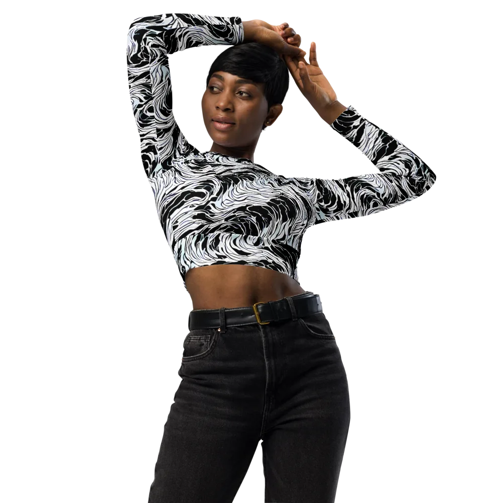 Eclipse Flow on Long Sleeve Crop Top — Front