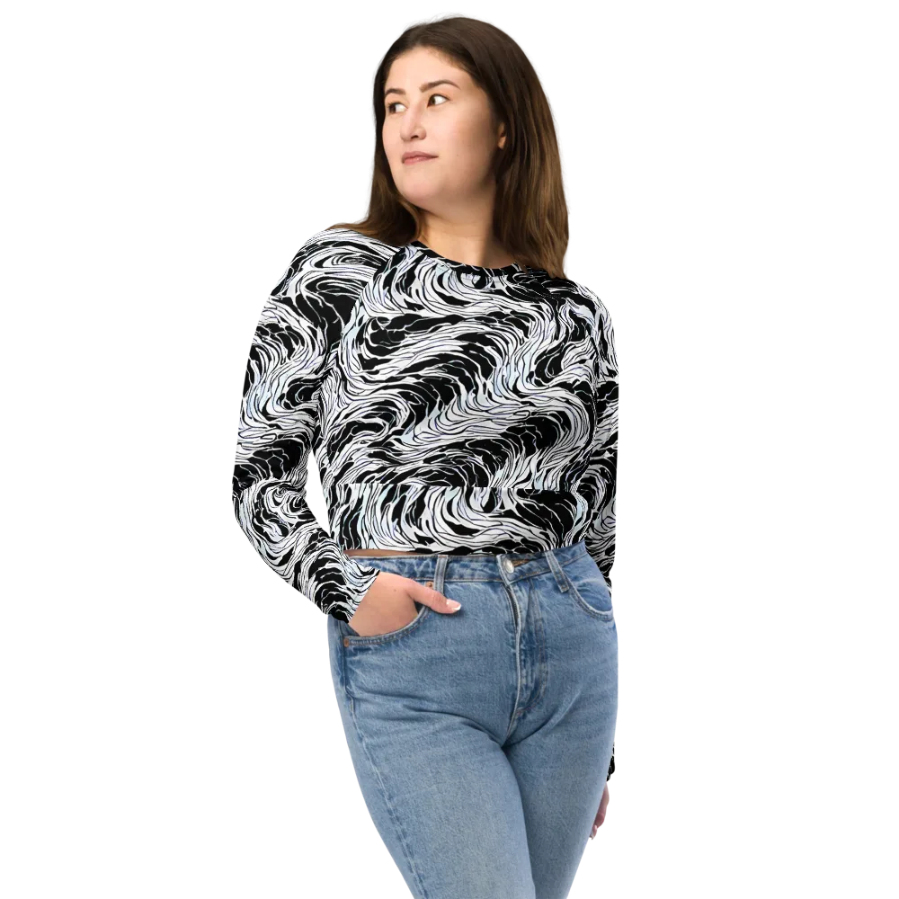 Eclipse Flow on Long Sleeve Crop Top — Front