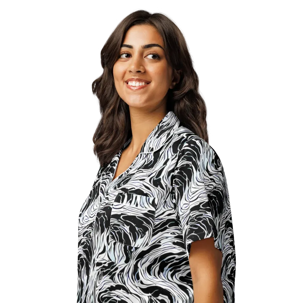 Eclipse Flow on Women's Short Sleeve Pajama Top — Left Front