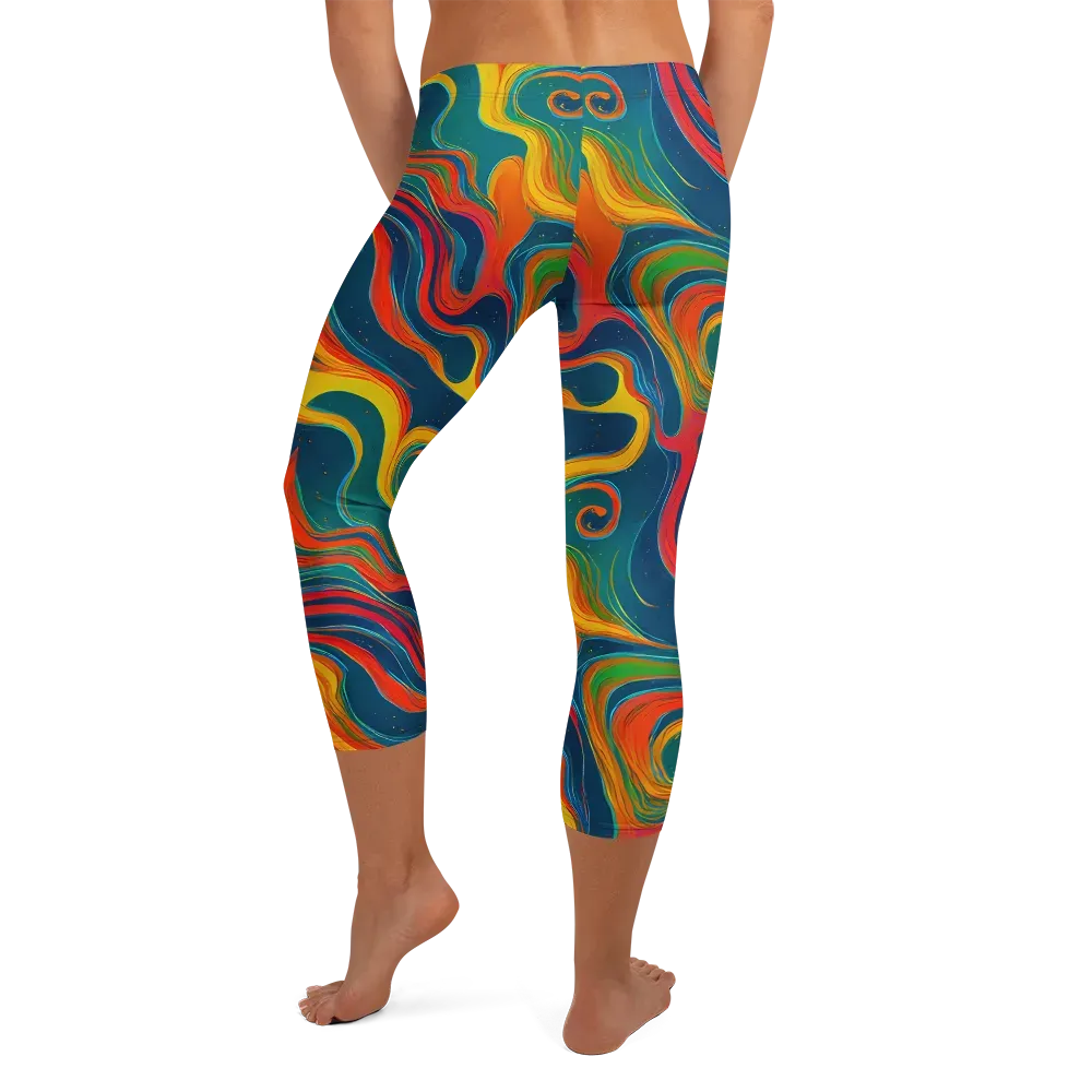 Molten Ribbons on Capri Leggings — Back