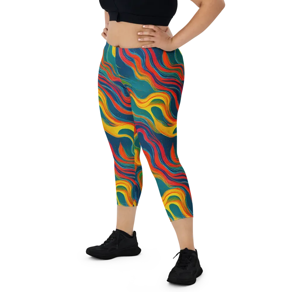 Molten Ribbons on Capri Leggings — Front