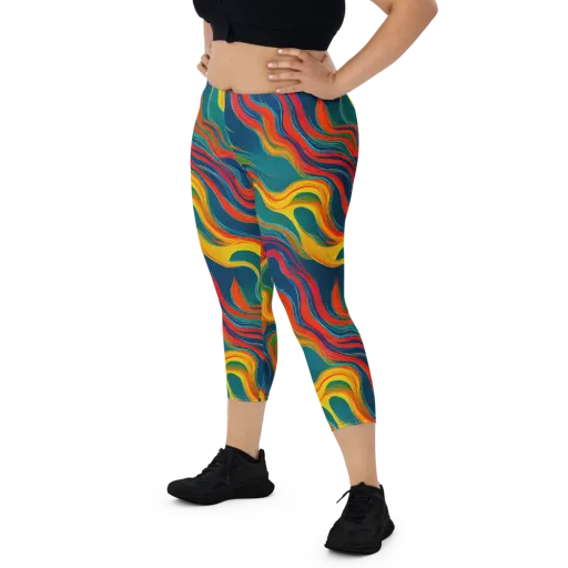 Molten Ribbons on a Capri Leggings