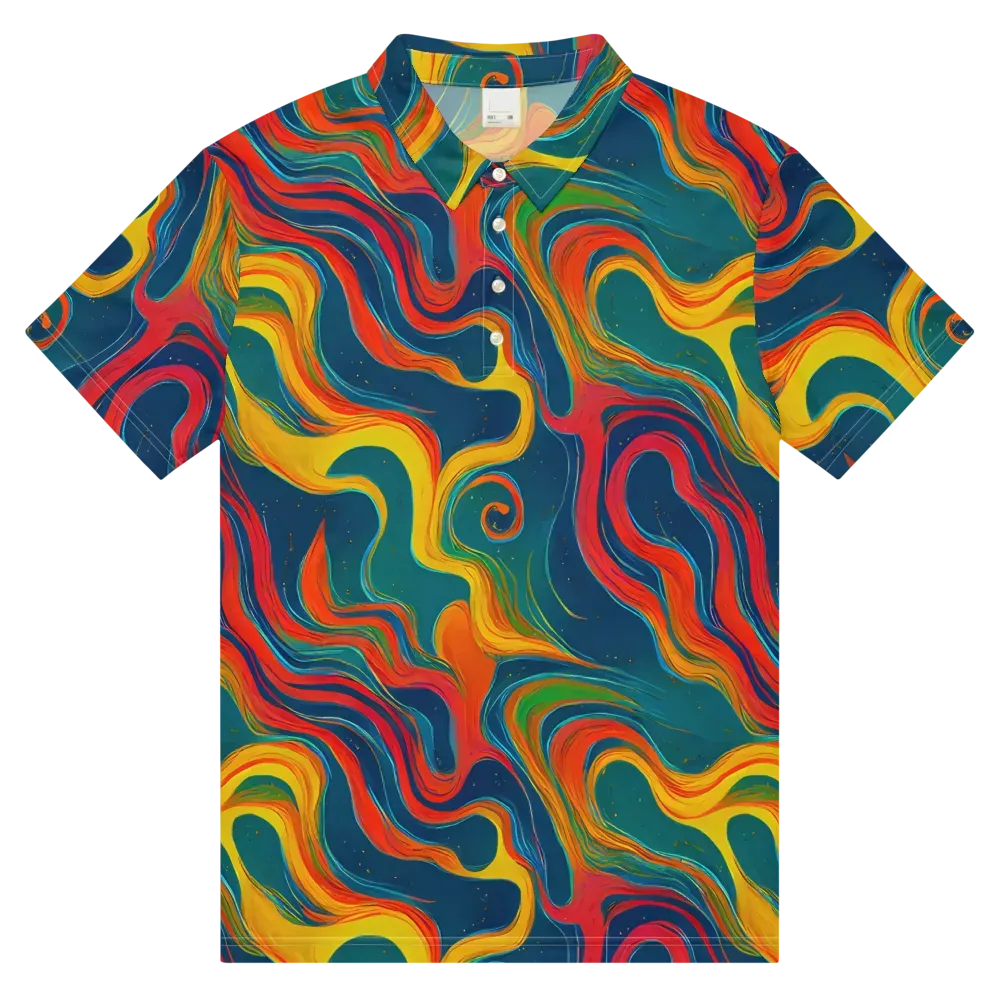 Molten Ribbons on Men's Slim Fit Polo Shirt — Front