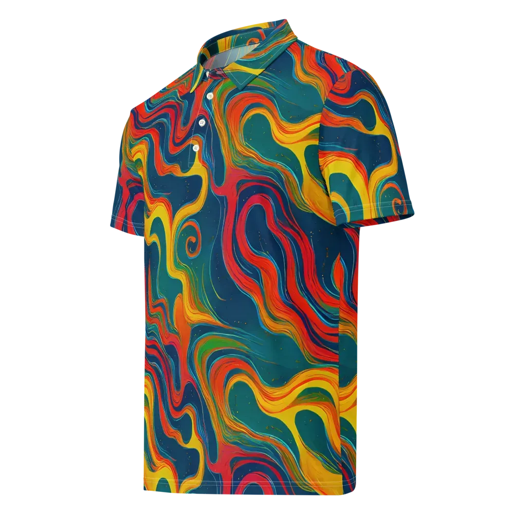 Molten Ribbons on Men's Slim Fit Polo Shirt — Left Front