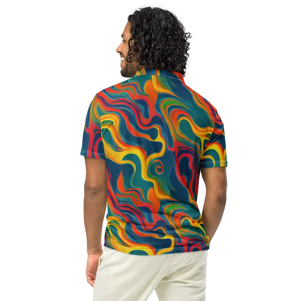 Molten Ribbons on Men's Slim Fit Polo Shirt — Back