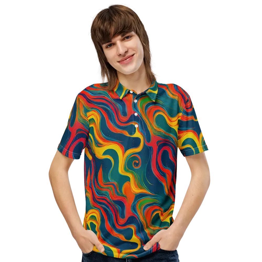 Molten Ribbons on Men's Slim Fit Polo Shirt — Front