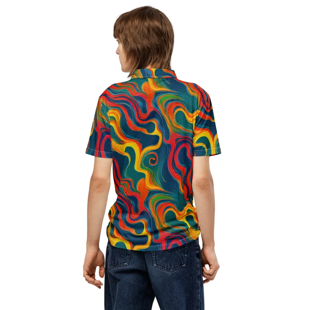 Molten Ribbons on Men's Slim Fit Polo Shirt — Back