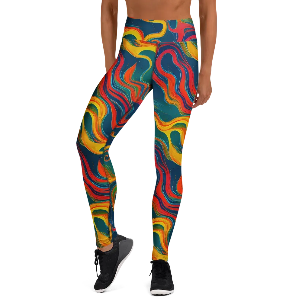 Molten Ribbons on Yoga Leggings — Front