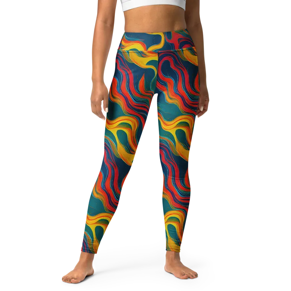 Molten Ribbons on Yoga Leggings — Front