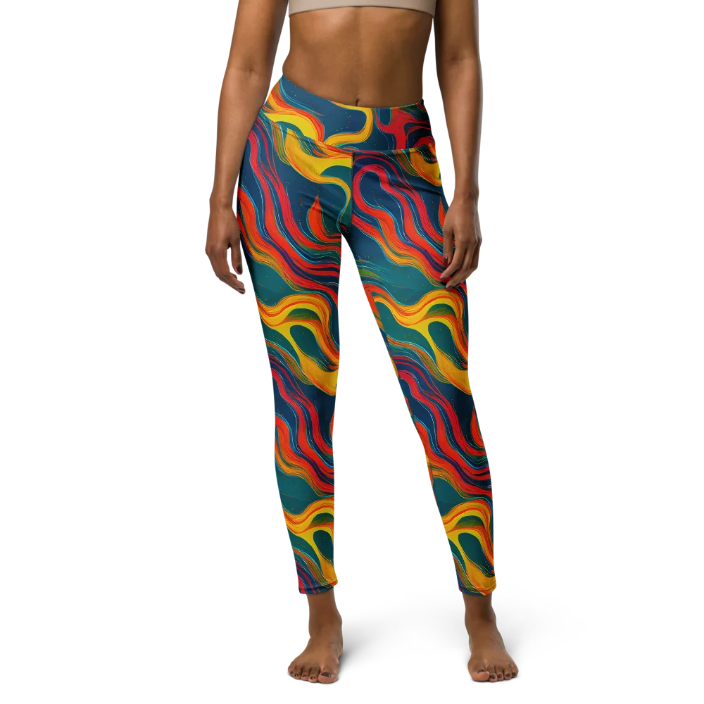 Molten Ribbons on Yoga Leggings — Front